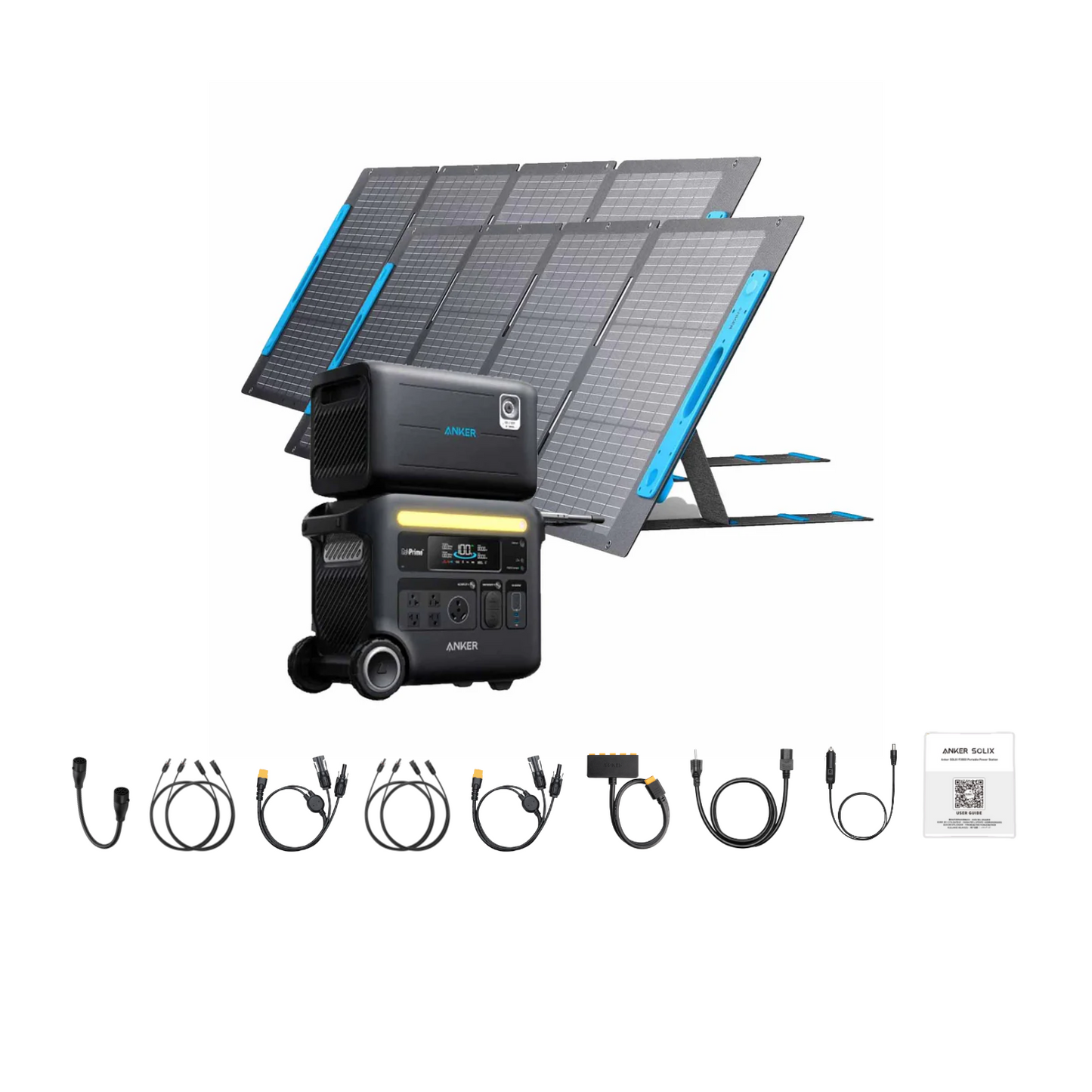 Anker SOLIX F2600 Portable Power Station + 2 x 200W Portable Solar + 1 x Expansion Battery Panel Inclusions