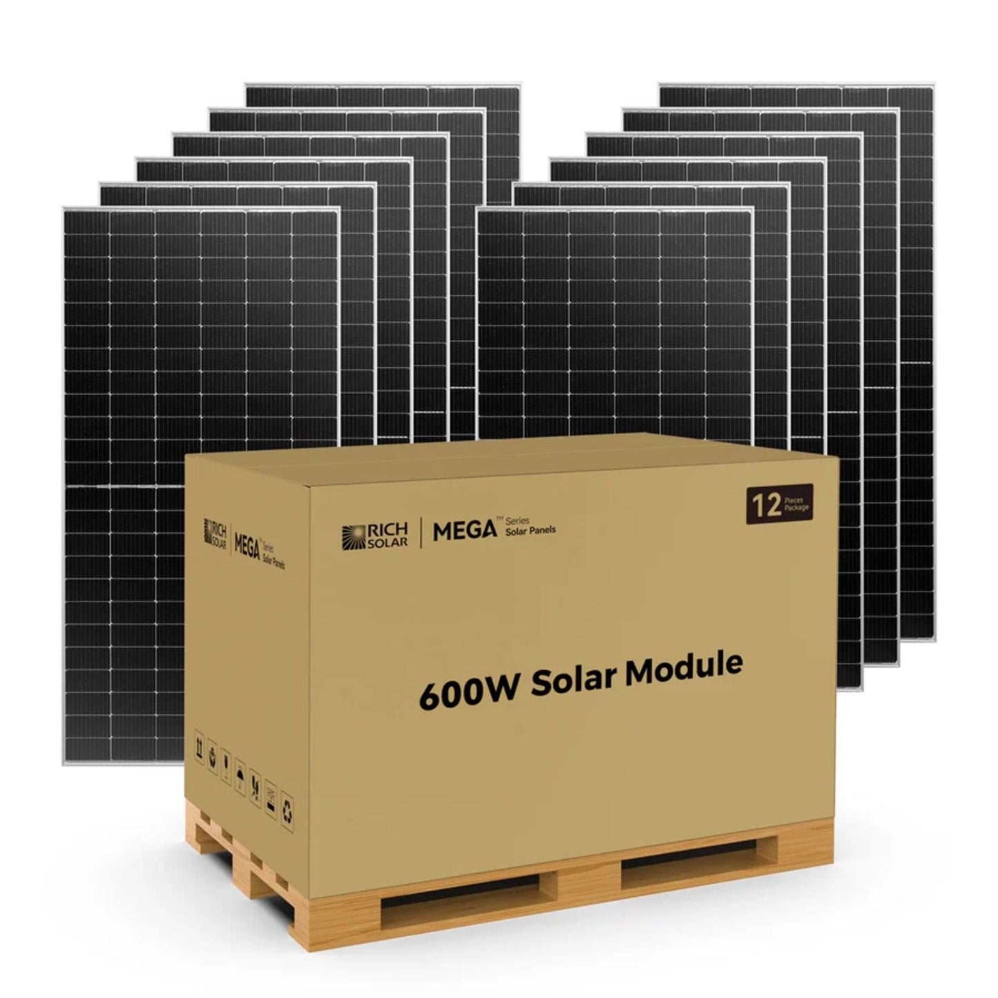Rich Solar MEGA 600 BIFACIAL Watt Bifacial Solar Panel - 12 pcs
