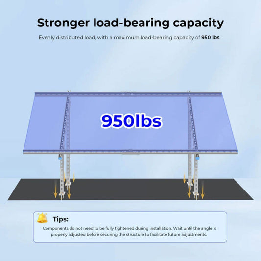 SunGold Power Modular & Expandable Ground Mount Brackets - Stronger Load-Bearing Capacity