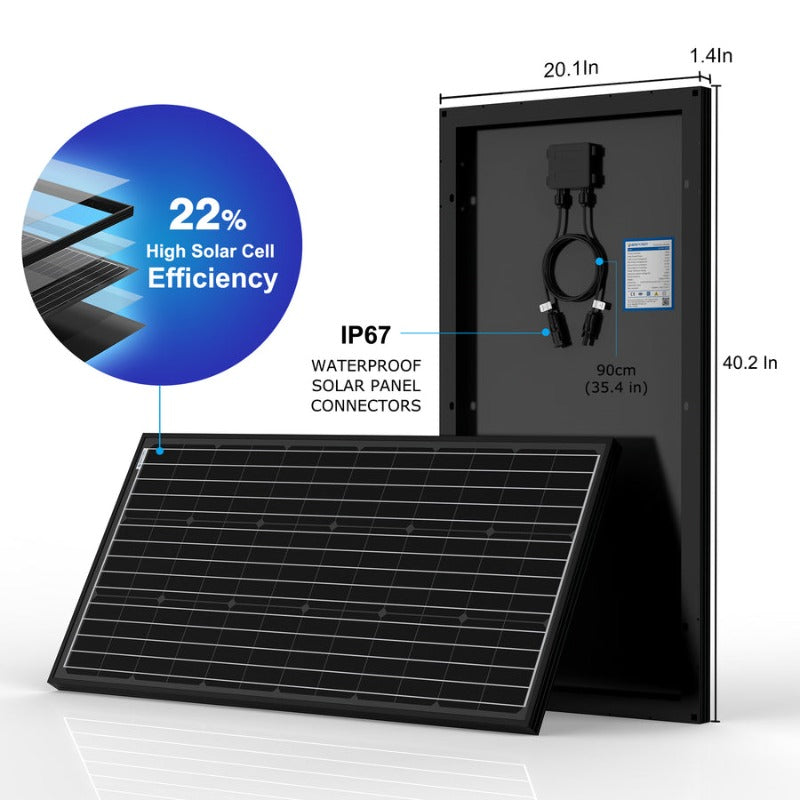 Acopower 100W mono
200Ah/1.5kW
(2x100Ah) Li200Ah M300w