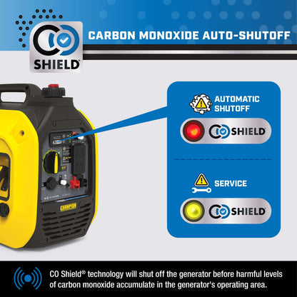 Champion 201323 1850W/2500W Generator Inverter Dual Fuel Gas Propane with CO Shield New
