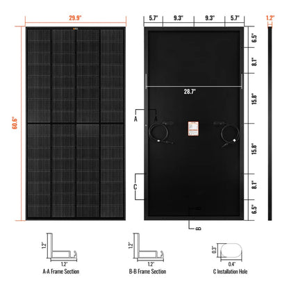 Rich Solar MEGA 250 Onyx Watt Solar Panel