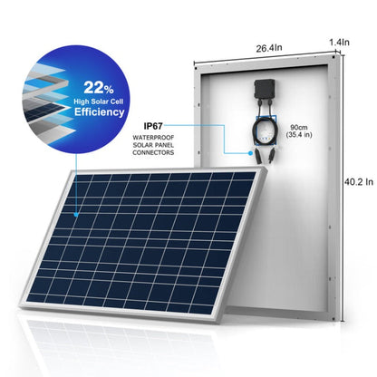 Acopower 100W poly
200Ah/1.5kW
(2x100Ah) Li200Ah P400w