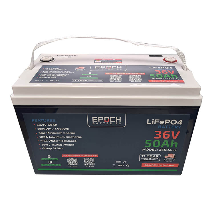Epoch Batteries 36V 50Ah Essential Series LiFePO4 Battery