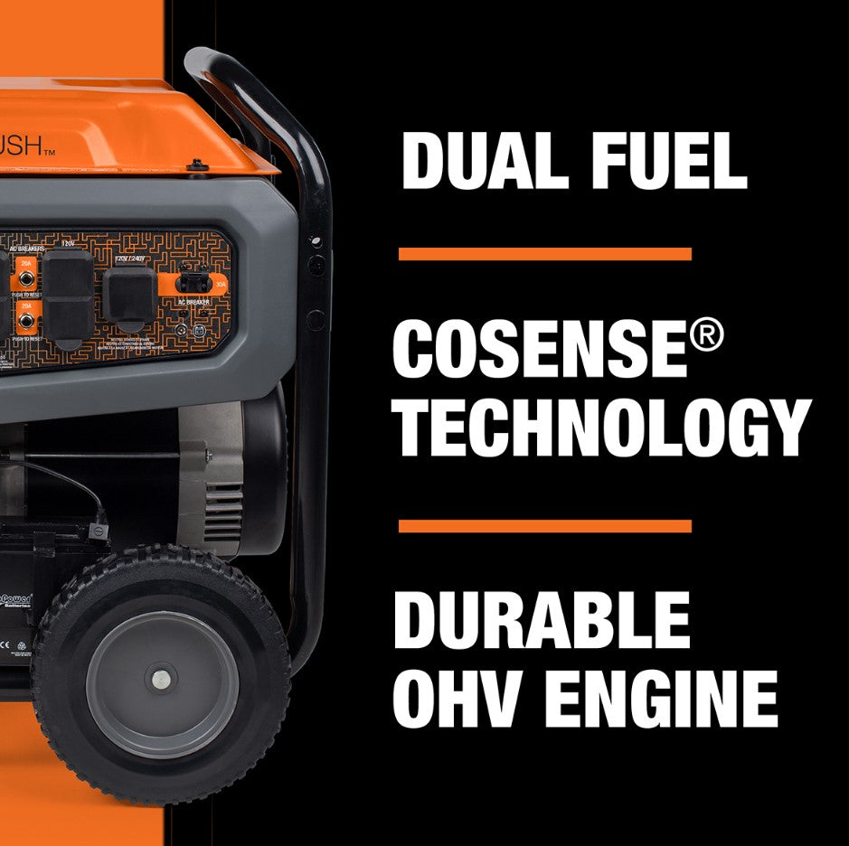 Generac GP7500EDF 7500W/9400W Dual Fuel Generator Electric Start
