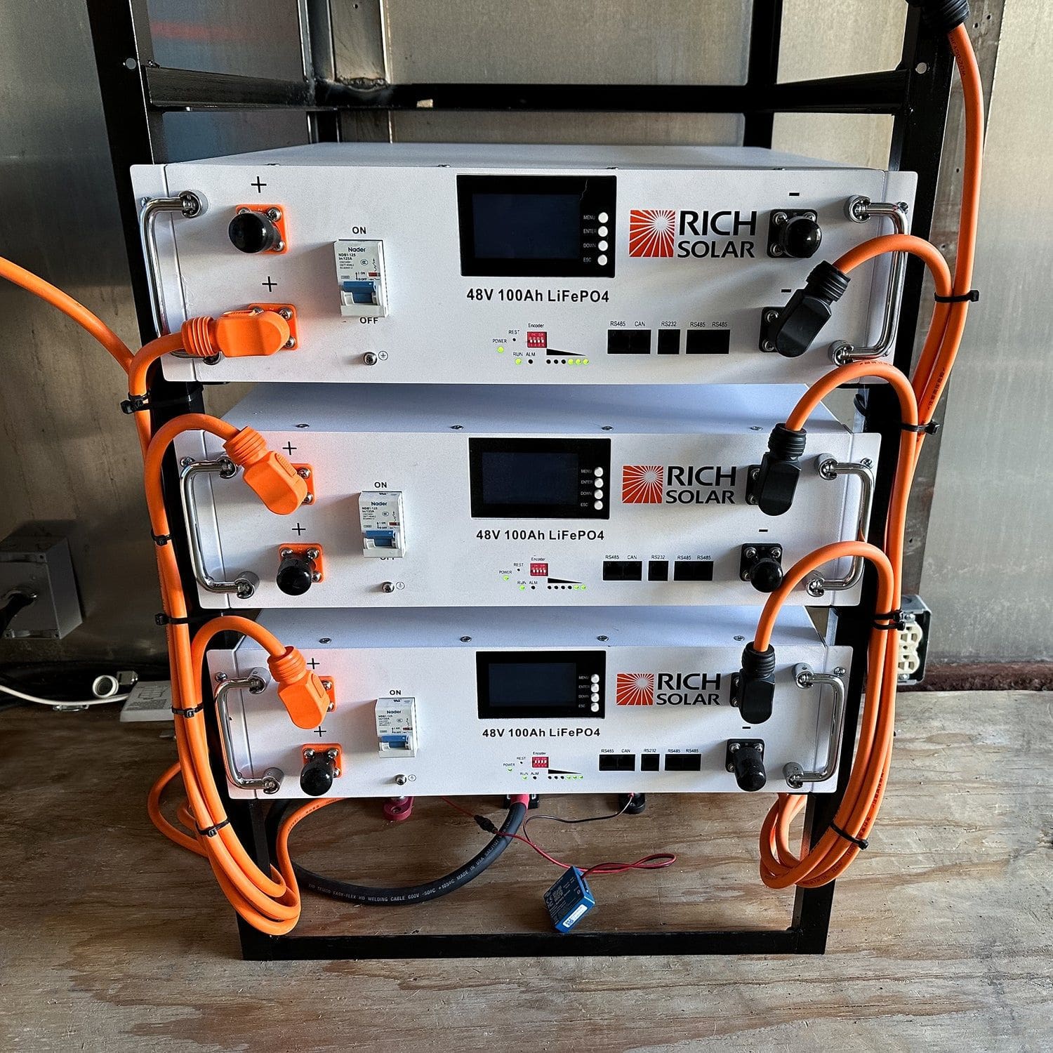 3 Rich Solar ALPHA 5 Battery in the Rack