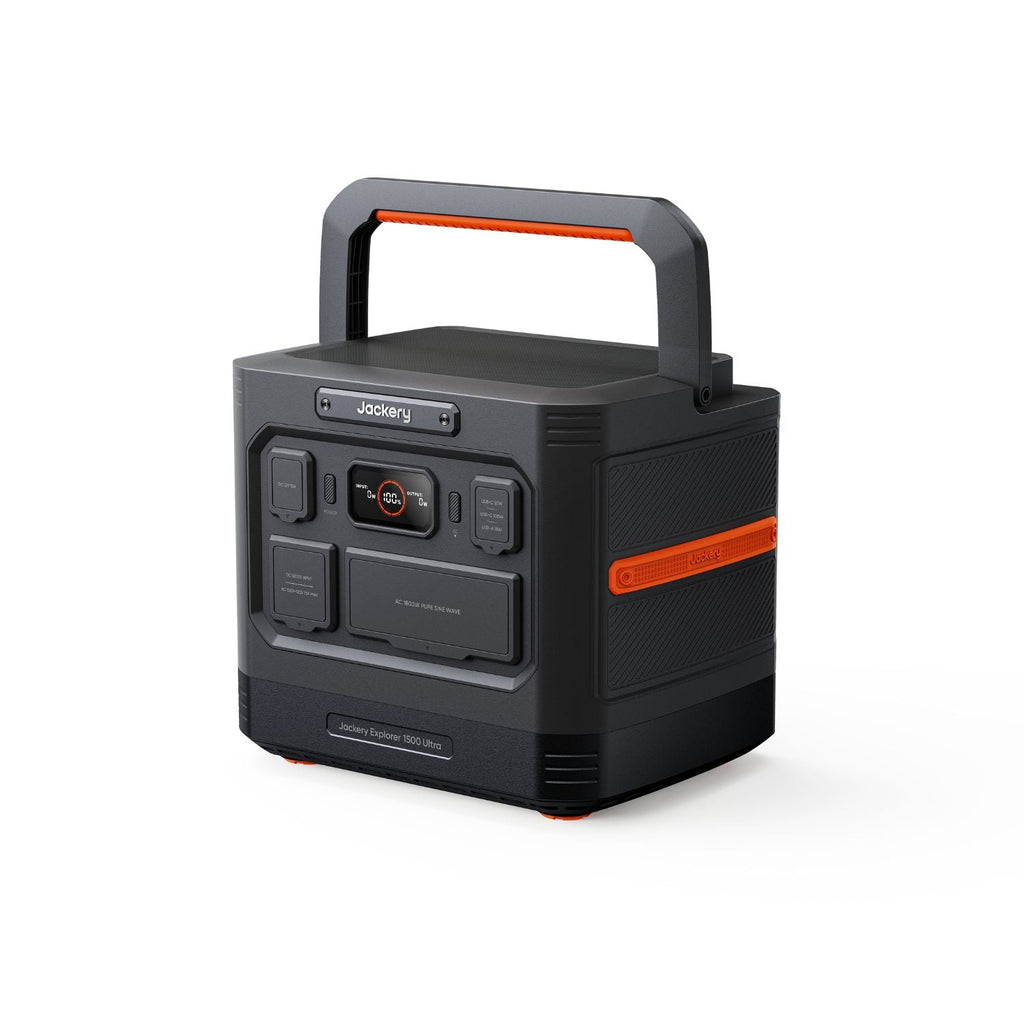 Jackery Explorer 1500 Ultra Portable Power Station left view with handle showing