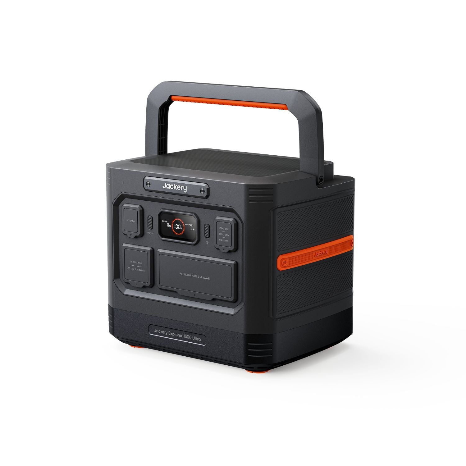 Jackery Explorer 1500 Ultra Portable Power Station left view with handle showing