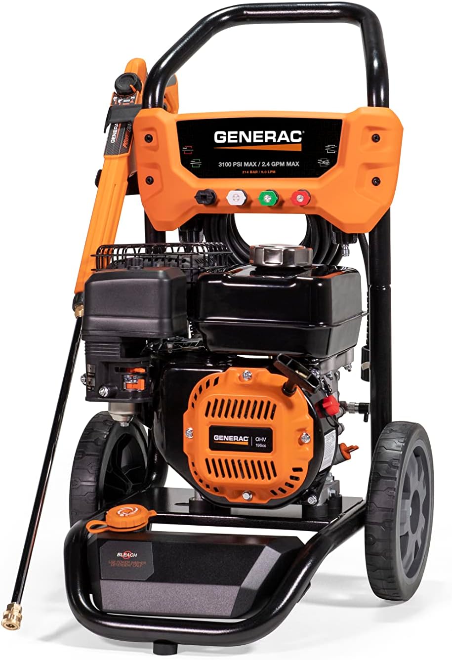 Generac 8901 3100 PSI 2.4 GPM Pressure Washer Gas Axial Cam Pump Residential