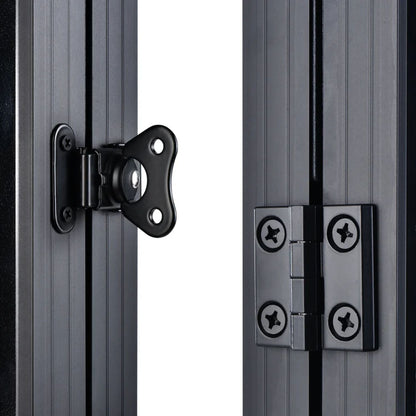Close-up of hinges on Rich Solar MEGA 100W Portable Solar Panel Briefcase