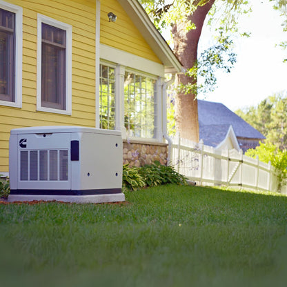 Cummins RS17A 17kW Home Standby Generator installed beside the house
