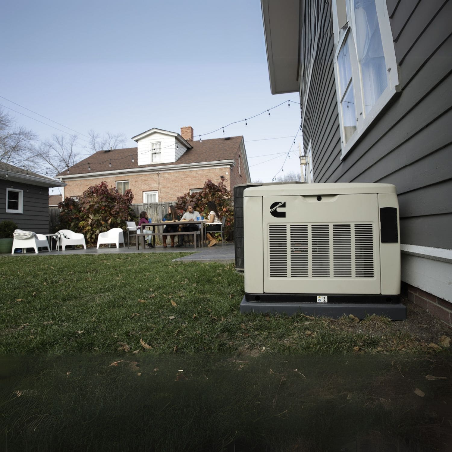 Cummins RS20A 20kW Home Standby Generator outside the house