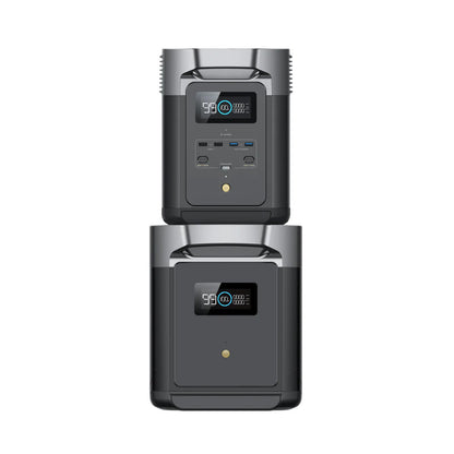 EcoFlow DELTA 2 + DELTA Max Smart Extra Battery Stacked Front View