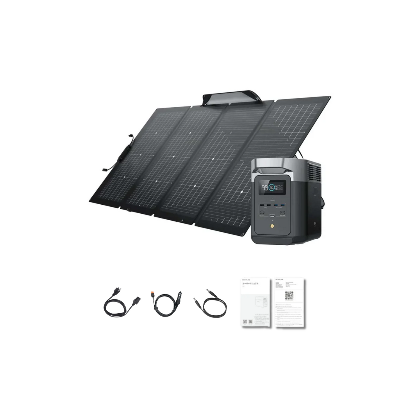 EcoFlow DELTA 2 Portable Power Station + 1 x 220W Bifacial Solar Panel Inclusions