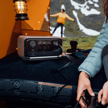 EcoFlow RIVER 3 Plus Smart Extra Battery 600EB inside the tent