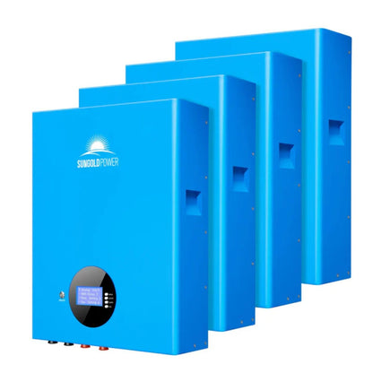 Four SunGold Power 5.12KWH Powerwall LiFePO4 Lithium Battery