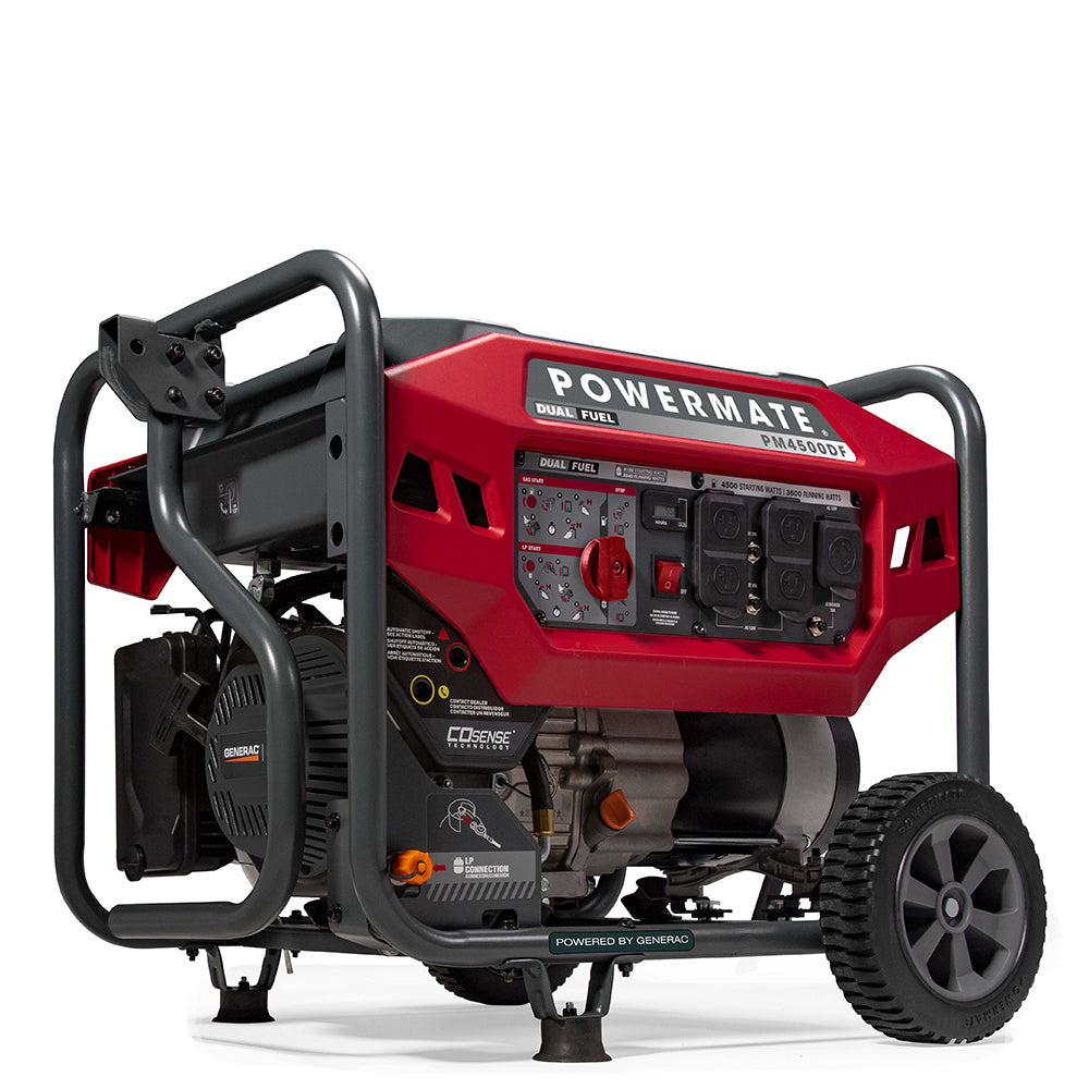 Generac/Powermate PM4500DF 3600W/4500W Recoil Start Dual Fuel Portable Generator with CO-Sense