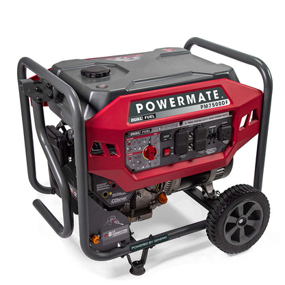 Generac/Powermate PM7500DF 6000W/7500W Recoil Start Dual Fuel Portable Generator with CO-Sense
