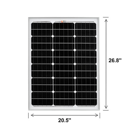 RICH SOLAR MEGA 50 Watt Solar Panel Front Size Chart