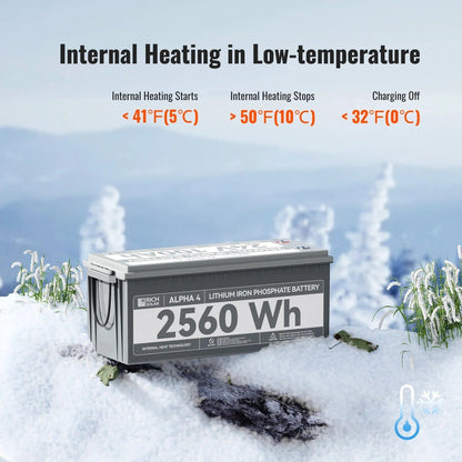 Rich Solar 24V 100Ah LiFePO4 Lithium Iron Phosphate Battery With Internal Heating and Bluetooth Function Temperature