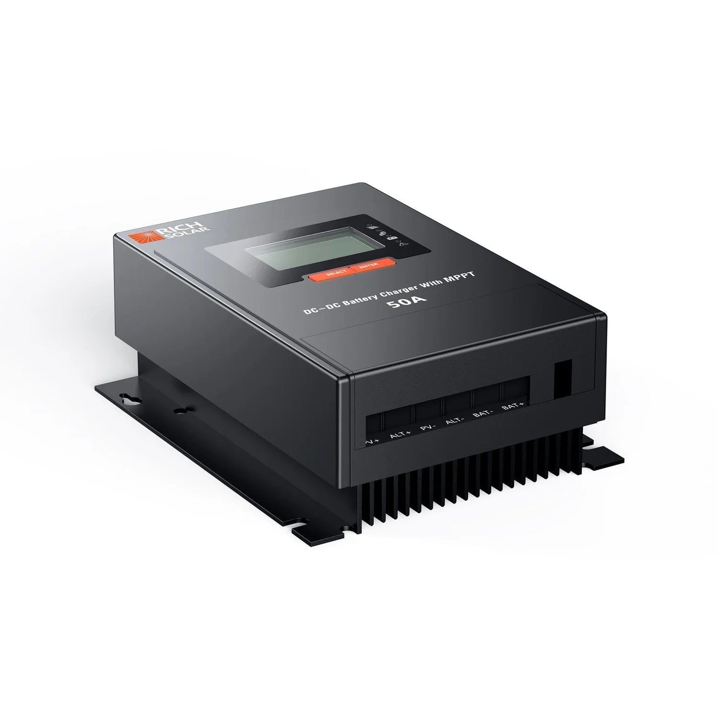 Rich Solar 50 Amp DC to DC Lithium Battery Alternator Charger with MPPT Rest On Ground