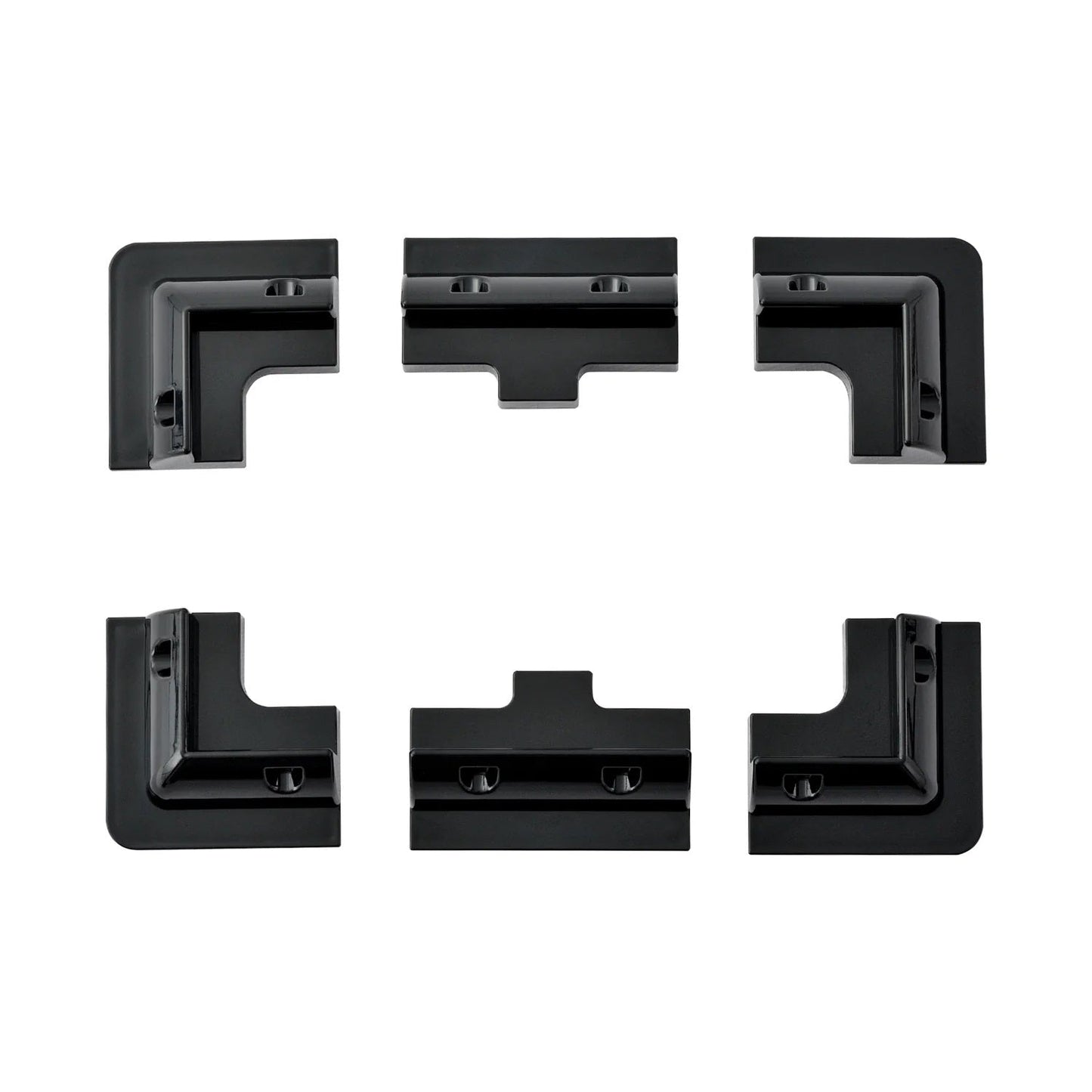 BLACK Rich Solar Corner Bracket Mount Set of 6 