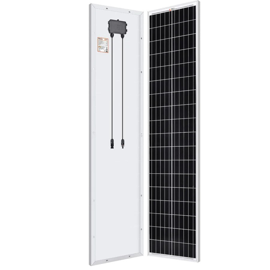 Rich Solar MEGA 100 SLIM 100 Watt Monocrystalline Solar Panel Open Front And Back
