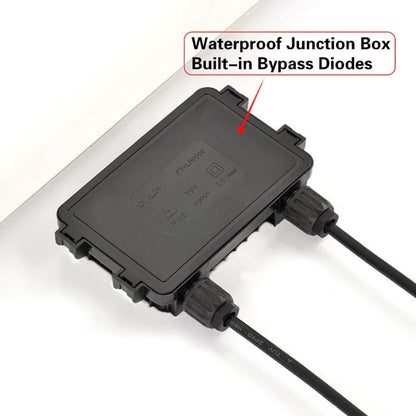 Rich Solar MEGA 200 Watt Monocrystalline 24V Solar Panel Waterproof Junction Box