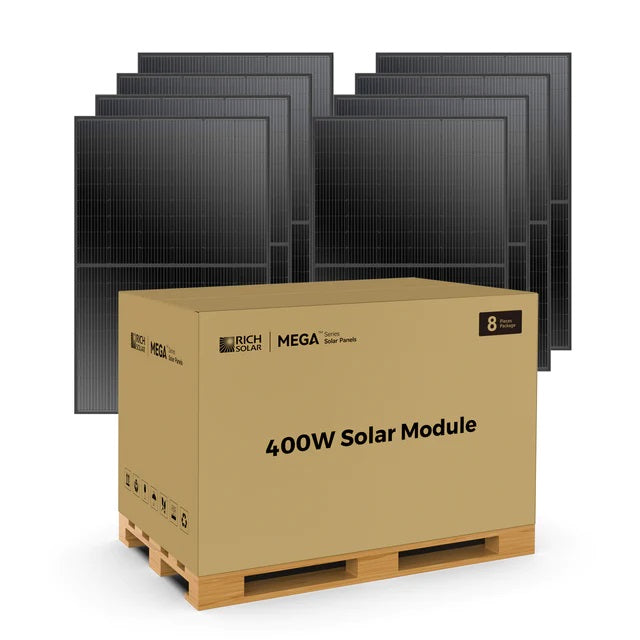 Rich Solar MEGA 400 Watt Monocrystalline Solar Panel 8 Pieces Package