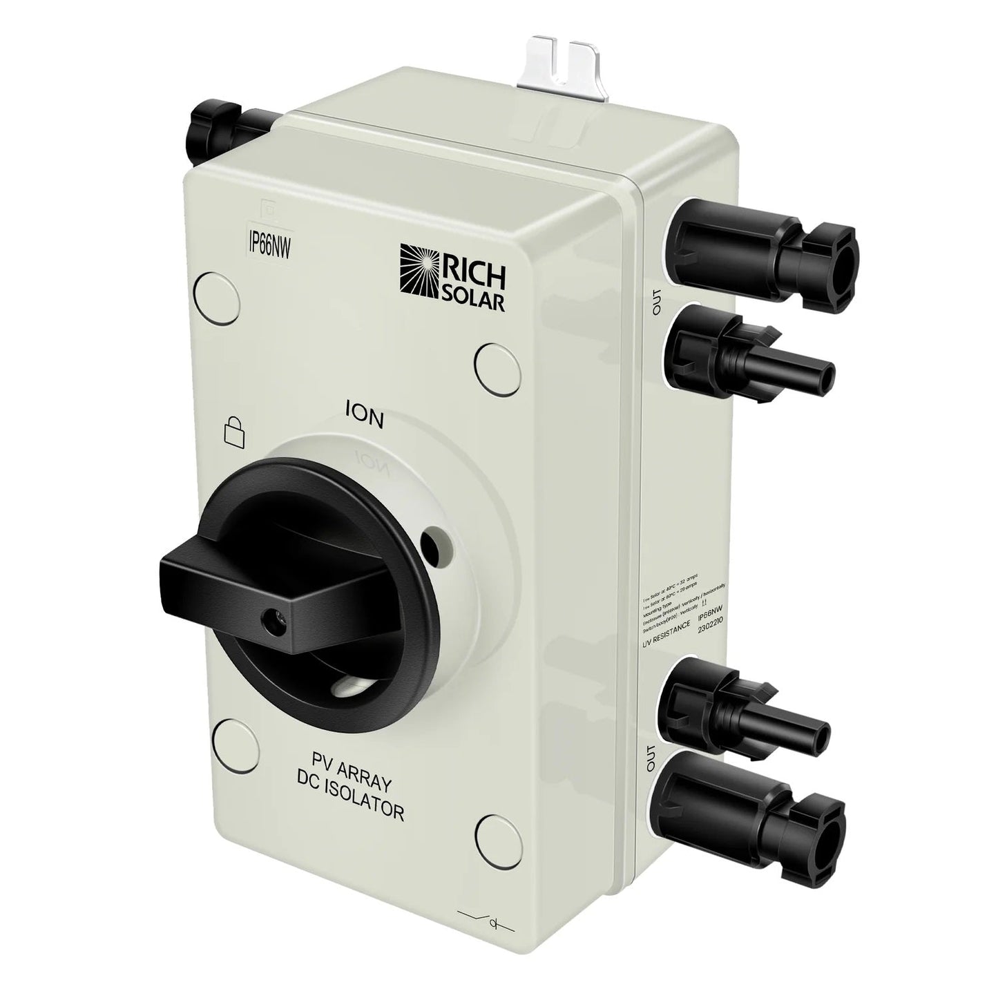 Rich Solar Solar PV DC Quick Disconnect Switch 1200V 32 Amps Right View