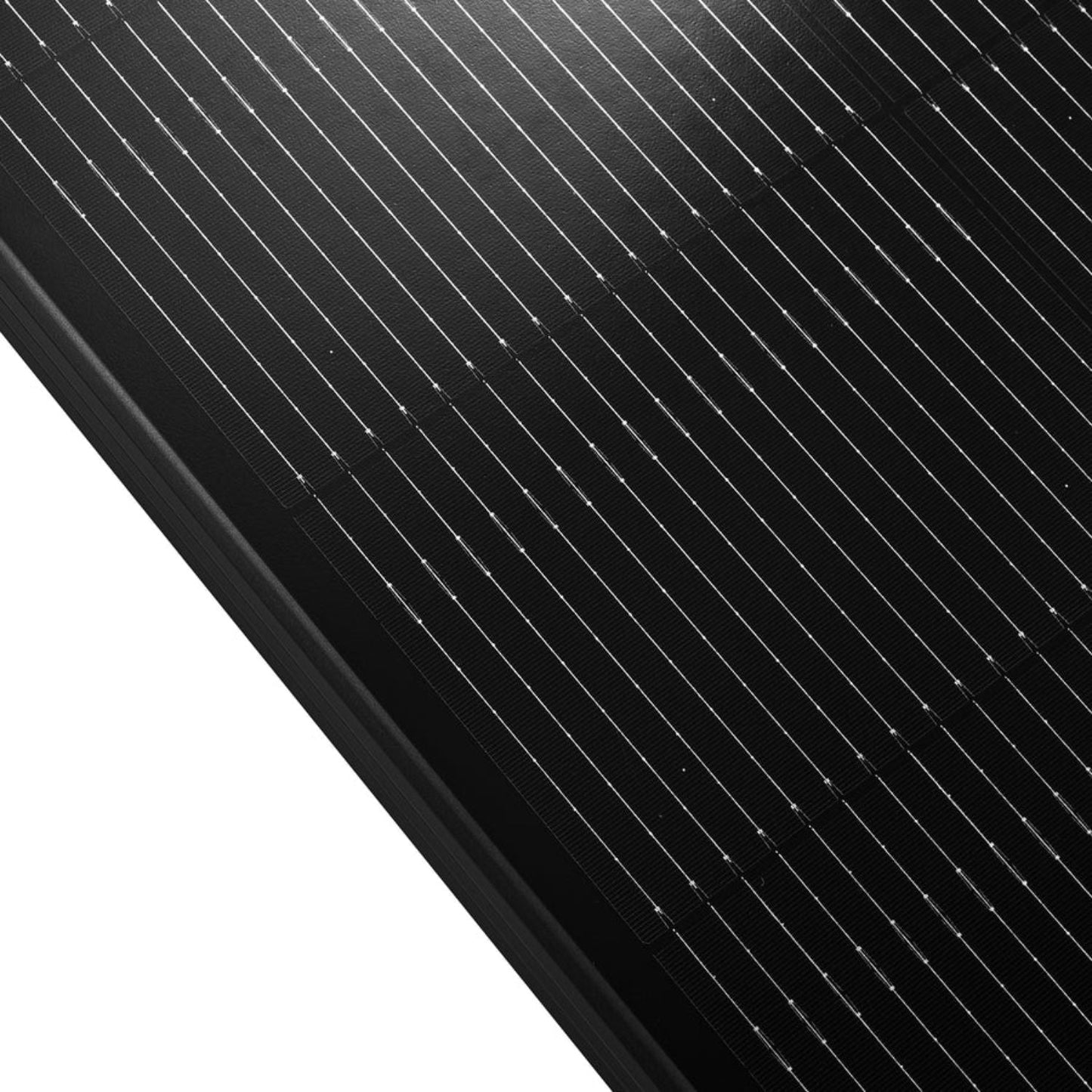 Rich Solar MEGA 200 Watt 12 Volt Monocrystalline Solar Panel Black - front close up view