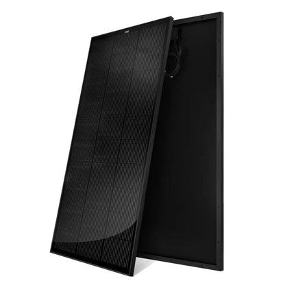 Rich Solar MEGA 200 Watt 12 Volt Monocrystalline Solar Panel front and back view