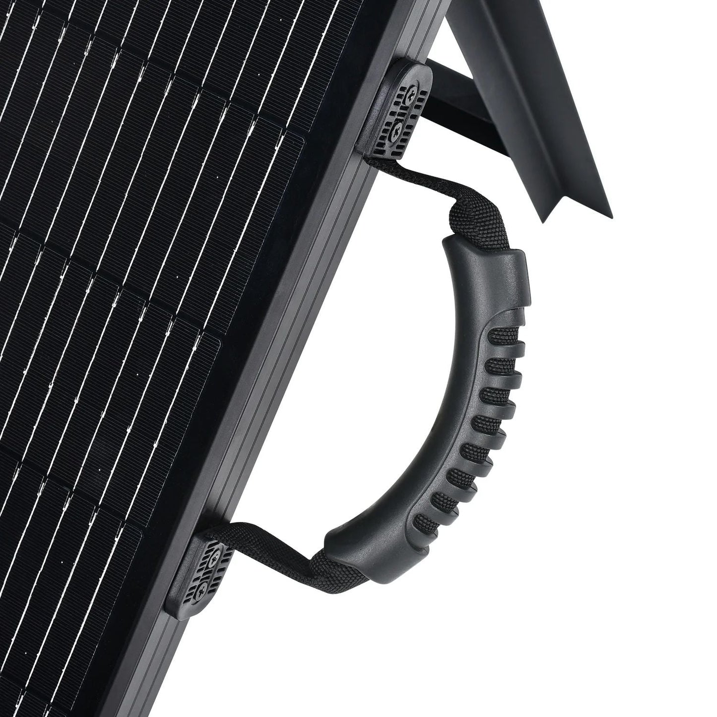 Rich Solar MEGA 200 Watt Briefcase Portable Solar Kit bag handle close up view