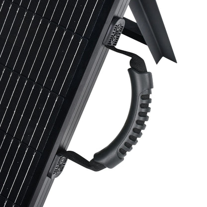 Rich Solar MEGA 200 Watt Briefcase Portable Solar Kit bag handle close up view