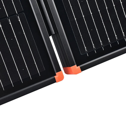 Rich Solar MEGA 200 Watt Briefcase Portable Solar Kit corner close up view