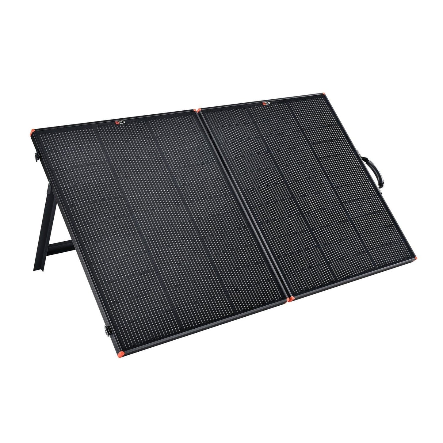 Rich Solar Mega 200W Portable Solar Panel Briefcase Front View Open Right Side