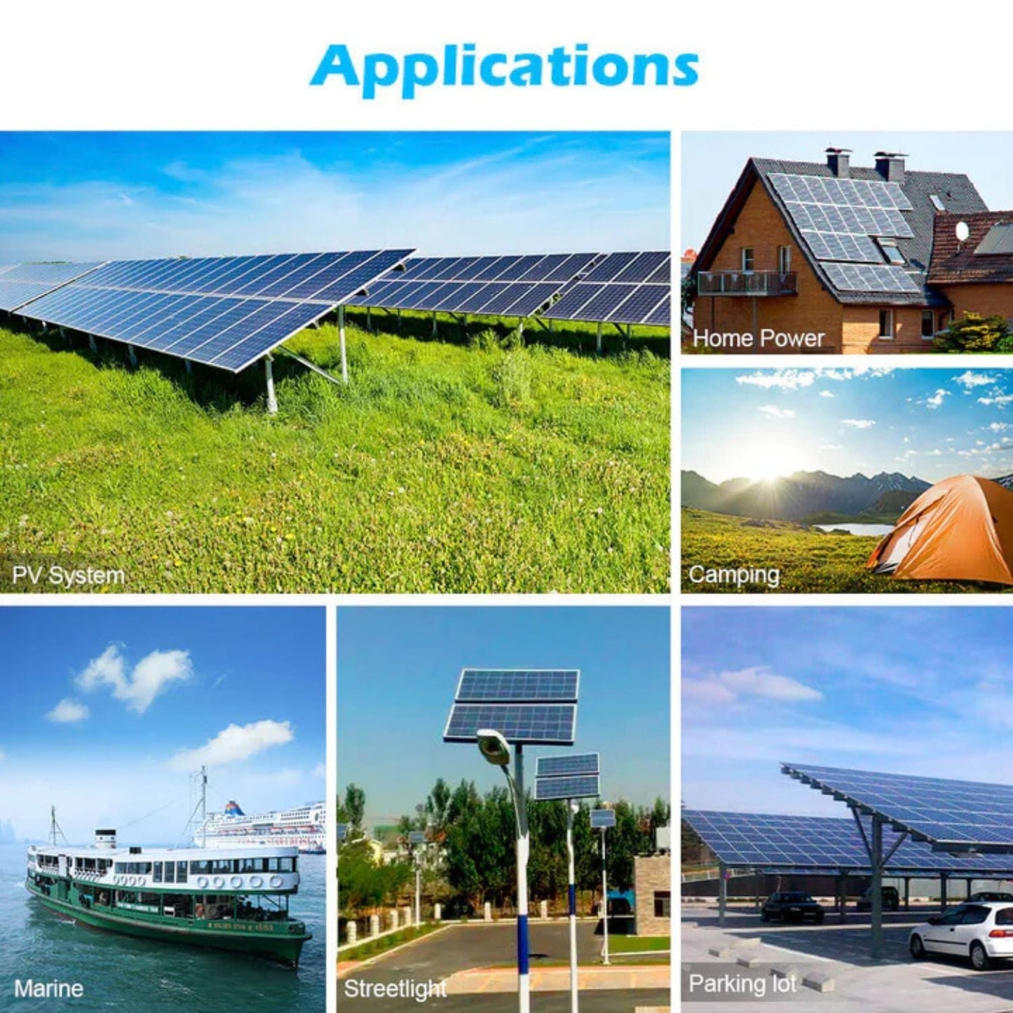 SunGold 450/550 Watt Monocrystalline Solar Panel installed in different areas