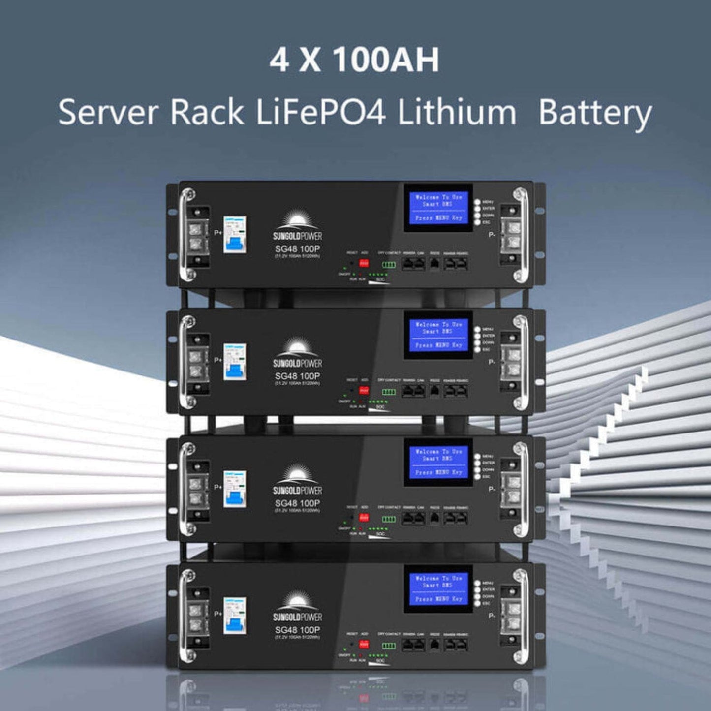 SunGold Power 10000W 48VDC Off Grid Solar Kit - 4 x 100AH Server Rack Lithium Battery