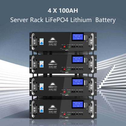 SunGold Power 10000W 48VDC Off Grid Solar Kit - 4 x 100AH Server Rack Lithium Battery