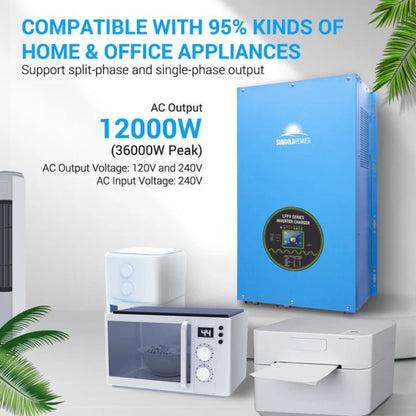SunGold Power 12KW 48V Split Phase Inverter compatible with 95% kinds of appliances