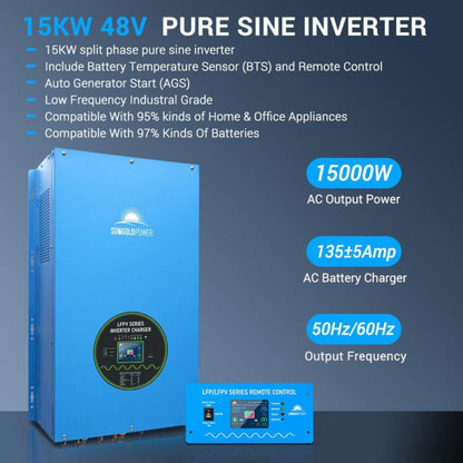 SunGold Power 15KW 48V Pure Sine Inverter