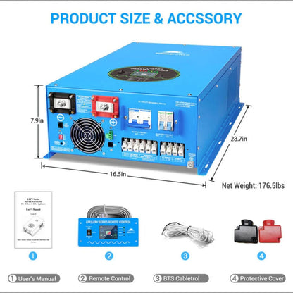 SunGold Power 15KW 48V Split Phase Inverter size
