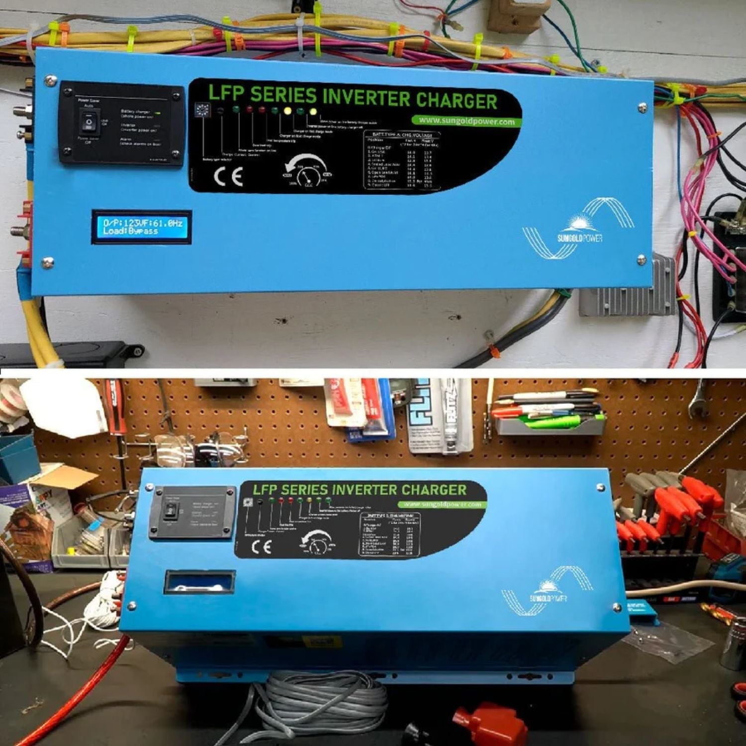 SunGold Power 4000W DC 24V Pure Sine Wave Inverter With Charger back view