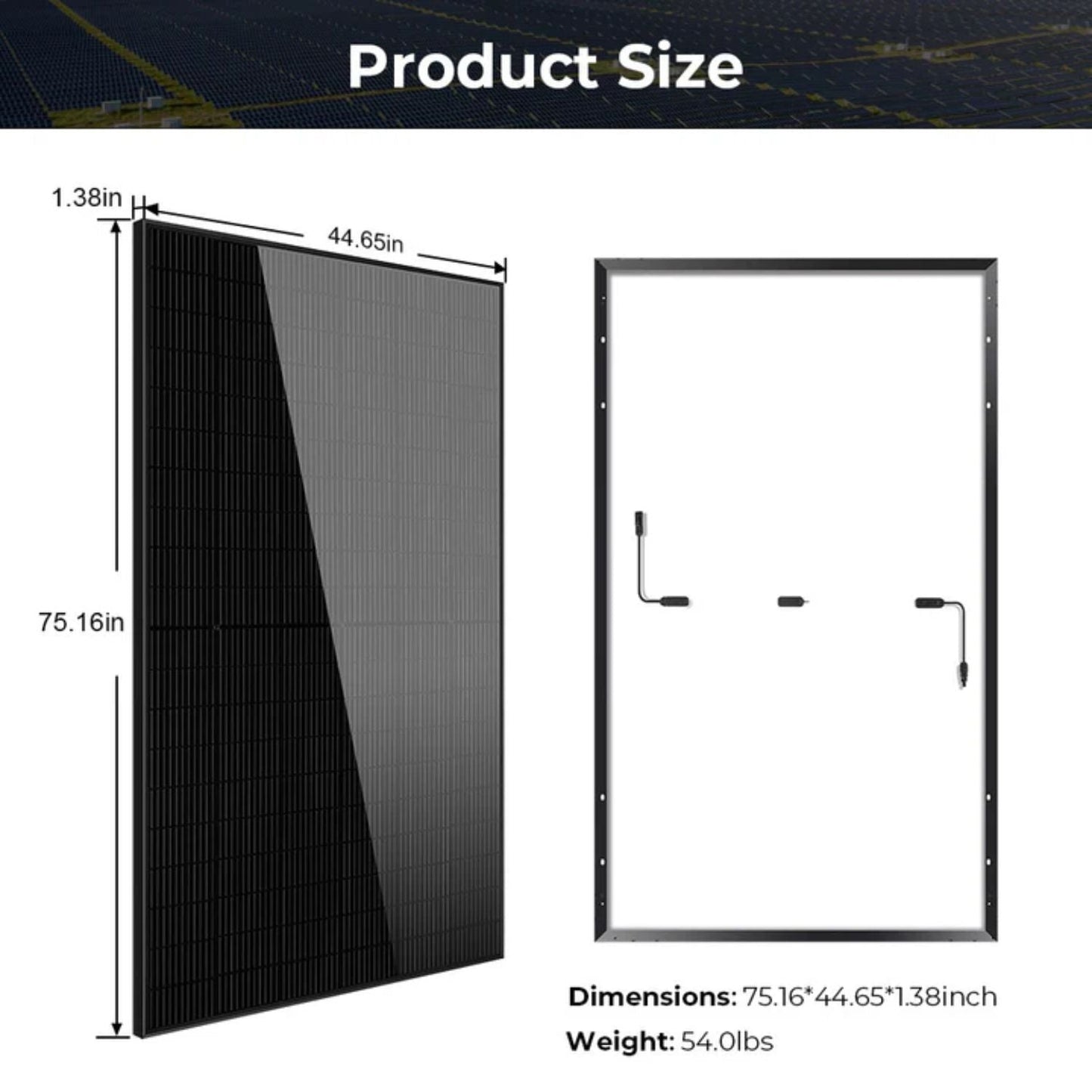 SunGold Power 440W Mono Black Perc Solar Panel Full Pallet Dimension