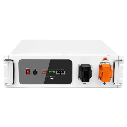 SunGold Power 48V 100AH Lithium Battery Self-Heating Server Front View 