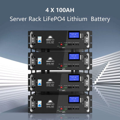 SunGold Power 4 x 100AH Server Rack LifePO4 Lithium Battery