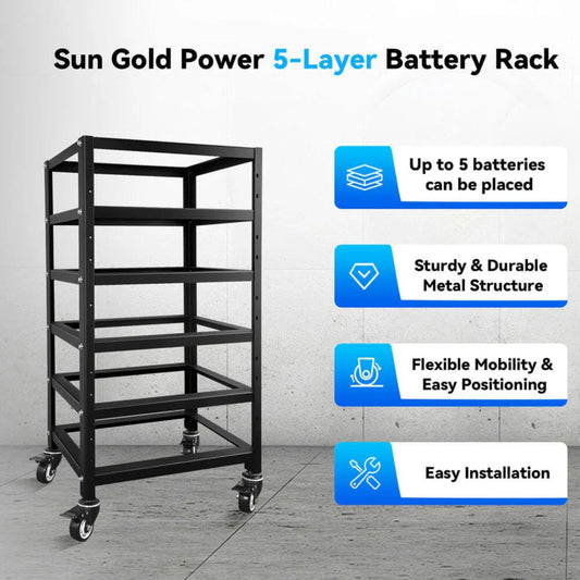 SunGold Power 5-Layer Battery Rack for 3U Server Rack Battery Features