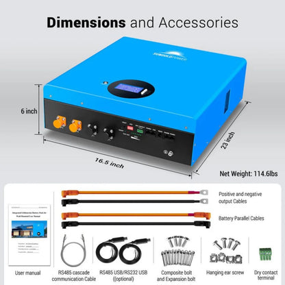 SunGold Power 5.12KWH Powerwall LiFePO4 Lithium Battery Dimensions