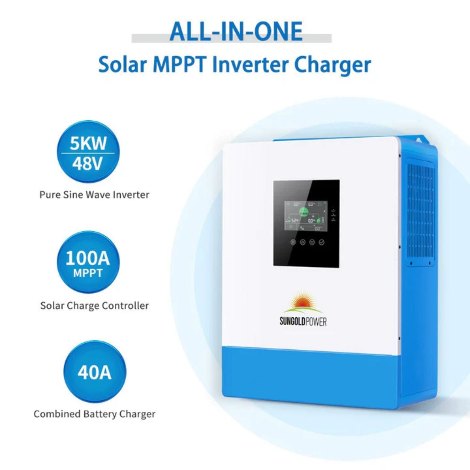 SunGold Power 5000W 48V Solar Charger Inverter all in one
