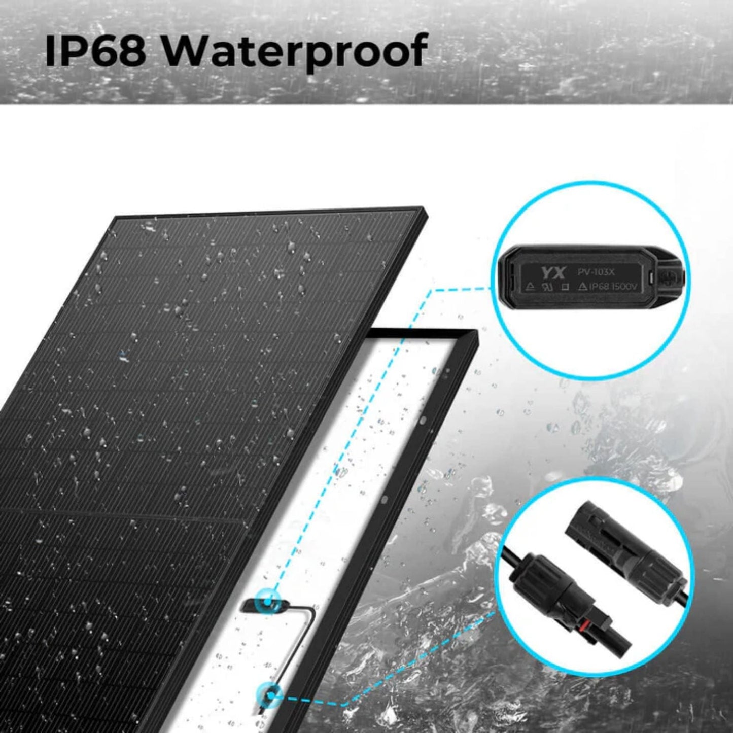 SunGold Power 500W Mono Black Perc Solar Panel Full Pallet IP68 Waterproof